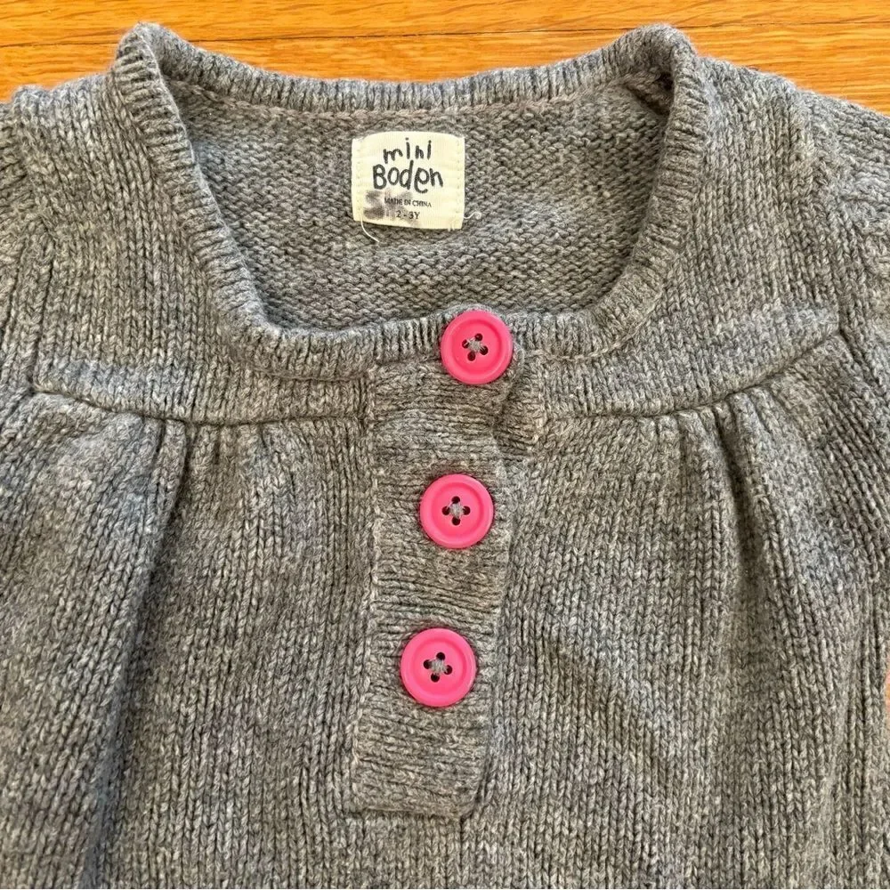 Mini Boden grey short sleeve sweater dress